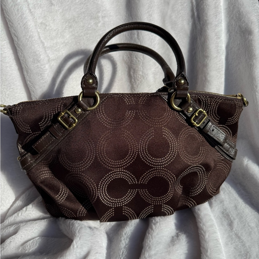 Coach Brown Satchel with Signature Monogram - Picture 2 of 10